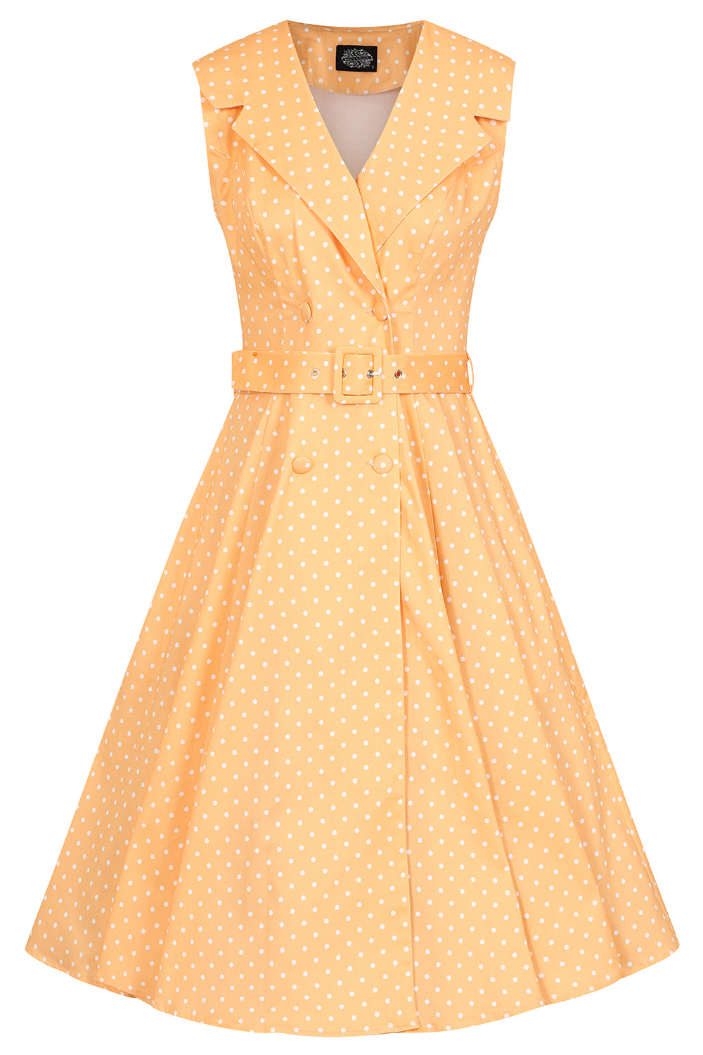 Hearts & Roses - Hannah Polka Dot Swing Dress in hellorange