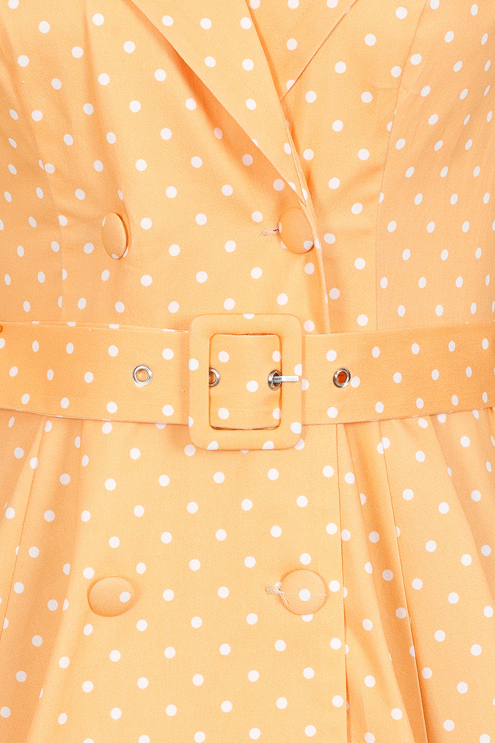 Hearts & Roses - Hannah Polka Dot Swing Dress in hellorange