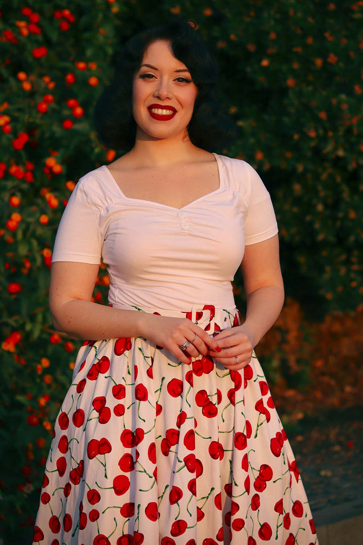 Hearts & Roses - Amelie Cherry Swing Skirt