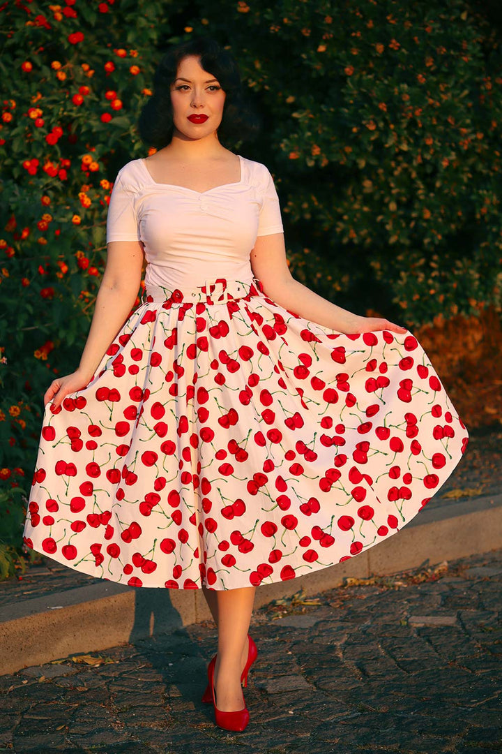 Hearts & Roses - Amelie Cherry Swing Skirt