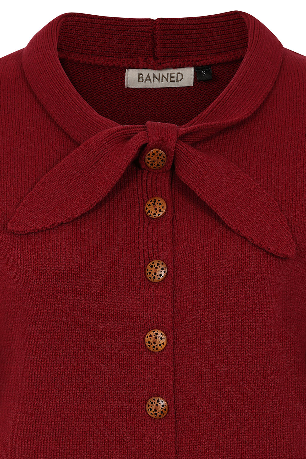 Banned Retro - Katy Knot Cardigan in burgundy