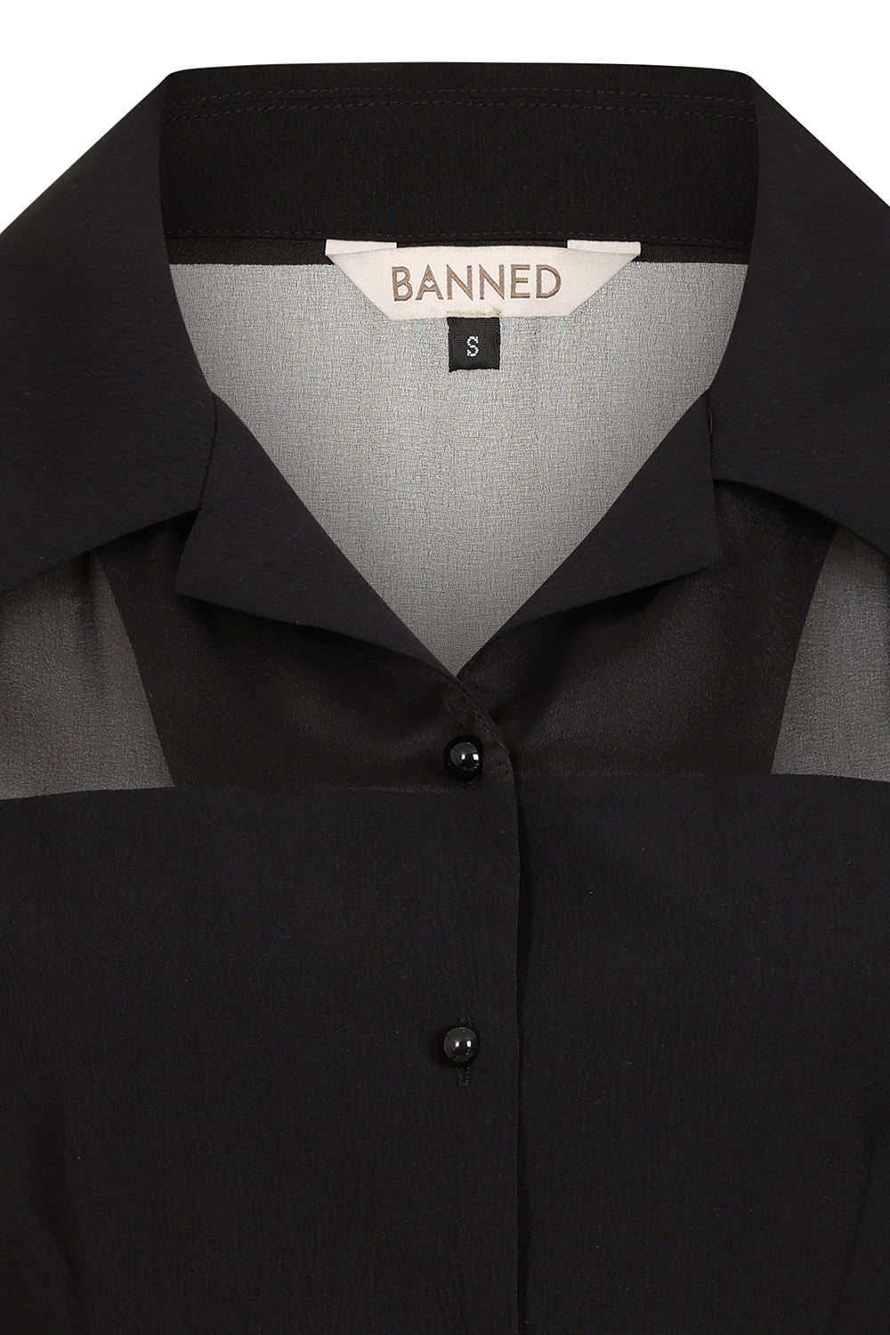 Banned Retro - 1950s Mina Bluse in schwarz