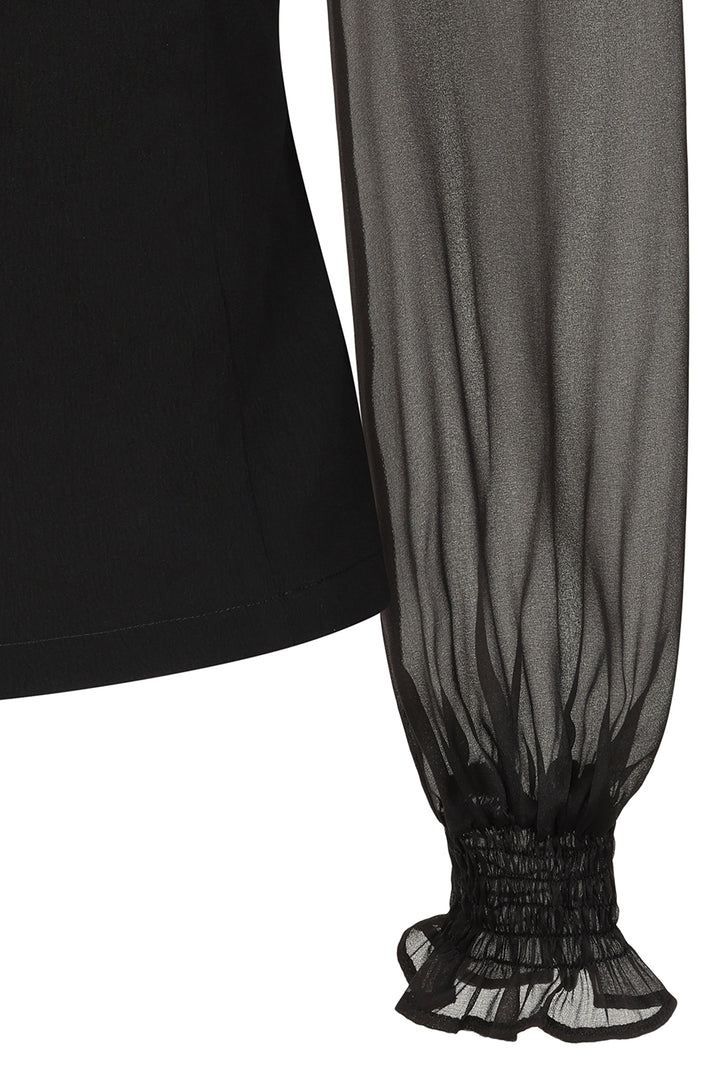 Banned Retro - 1950s Mina Bluse in schwarz