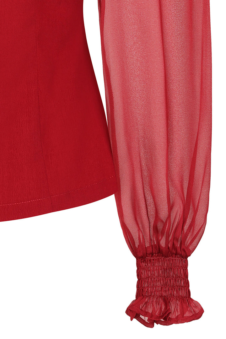 Banned Retro - 1950s Mina Bluse in weinrot