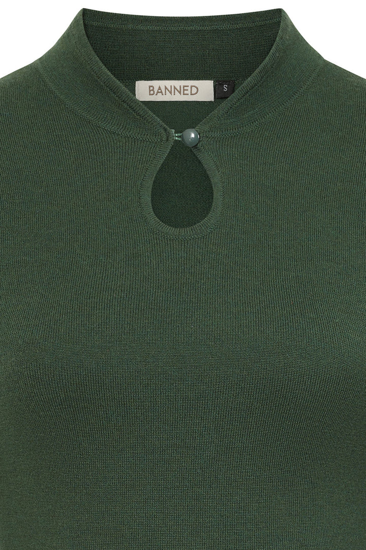 Banned Retro – Mara Jumper in flaschengrün