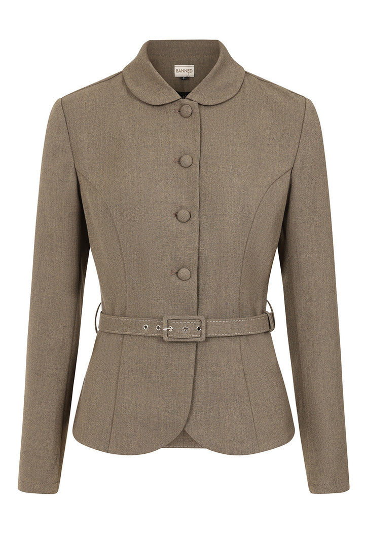 Banned Retro - 1940s Lady Danbury Jacket khaki