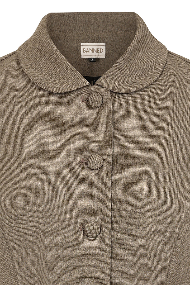 Banned Retro - 1940s Lady Danbury Jacket khaki