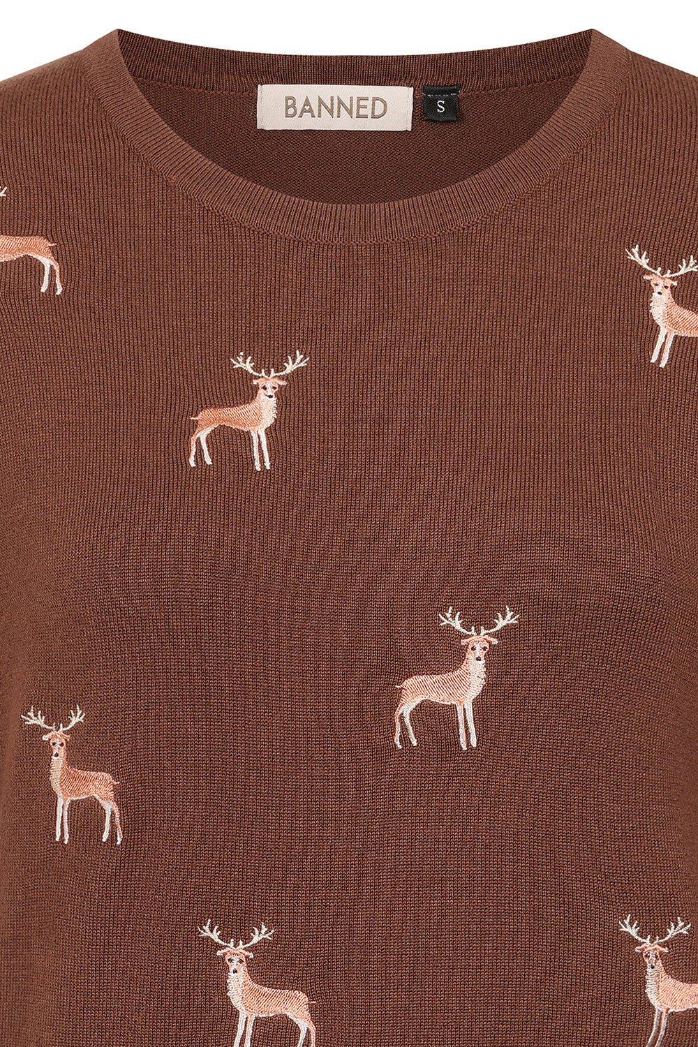 Banned Retro - Ruby Sweet Deer Jumper braun