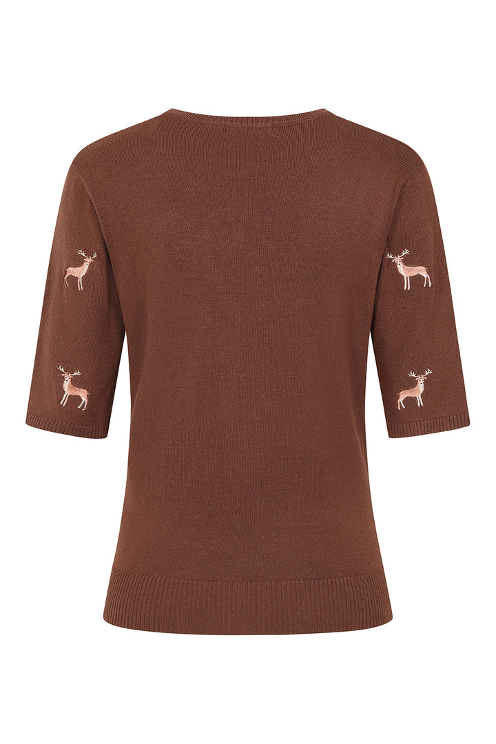 Banned Retro - Ruby Sweet Deer Jumper braun