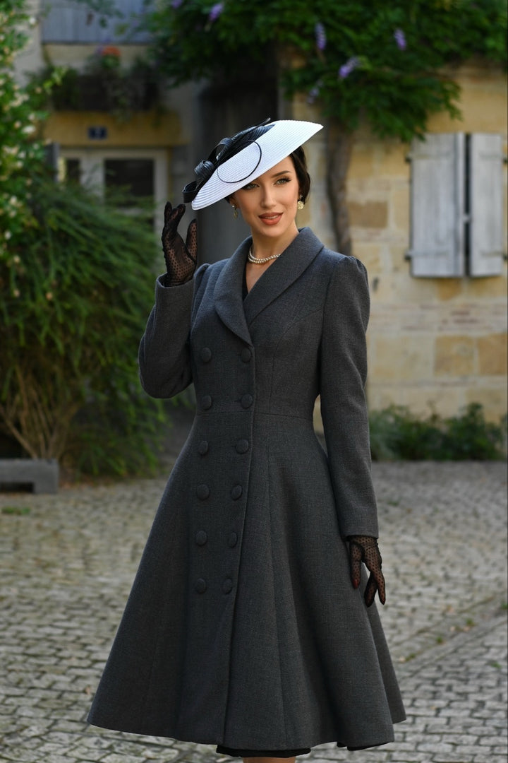 Hearts & Roses - Gracie Grey Swing Coat