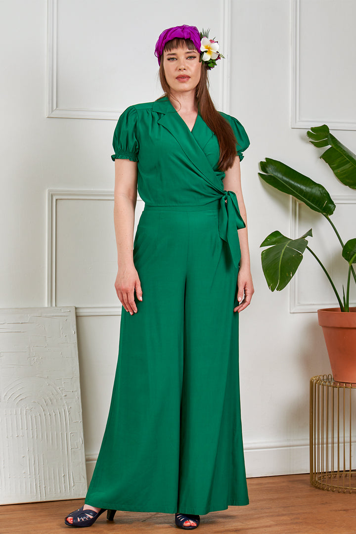 Banned Retro - Elizabeth Palazzo Trousers in grün