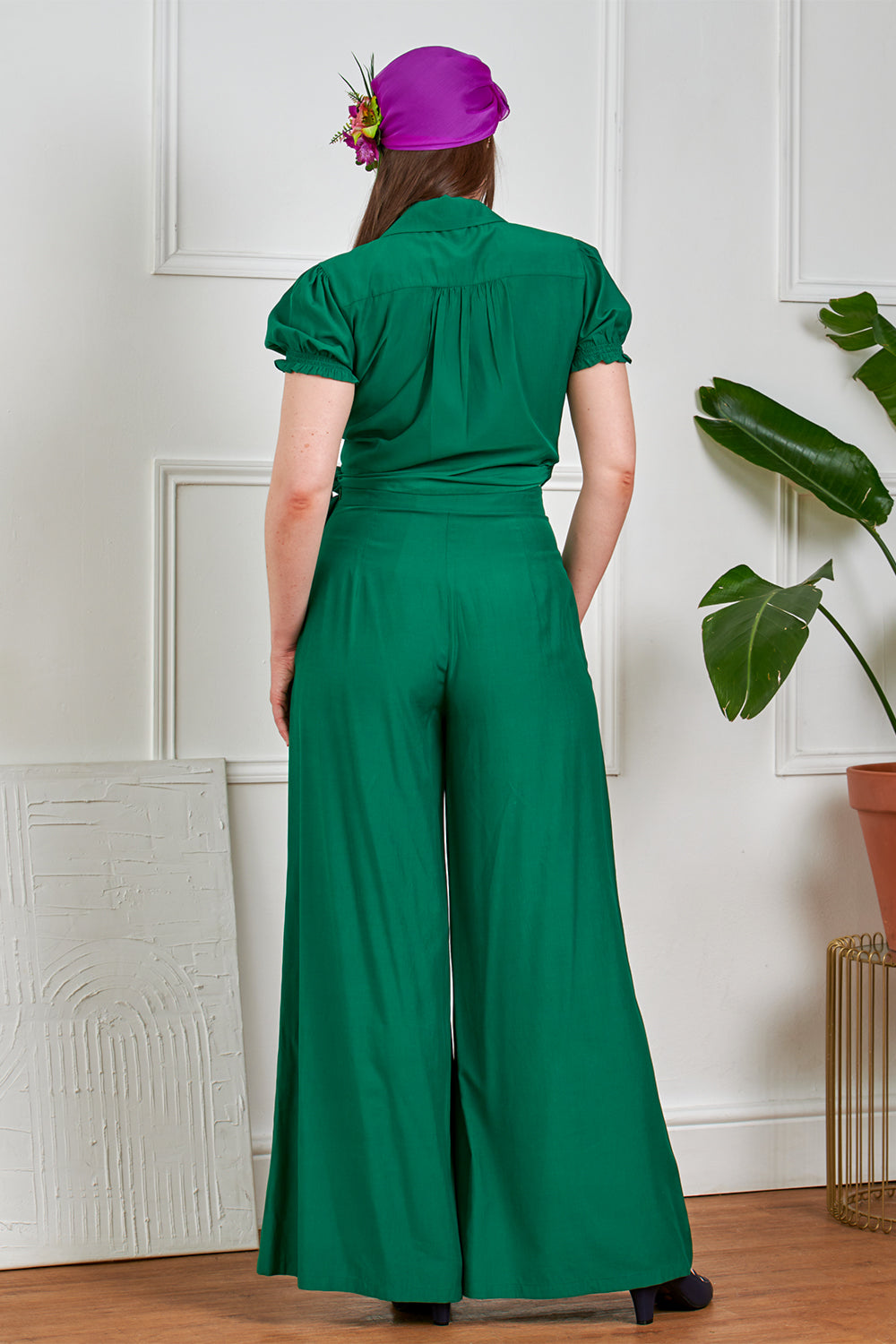 Banned Retro - Elizabeth Palazzo Trousers in grün