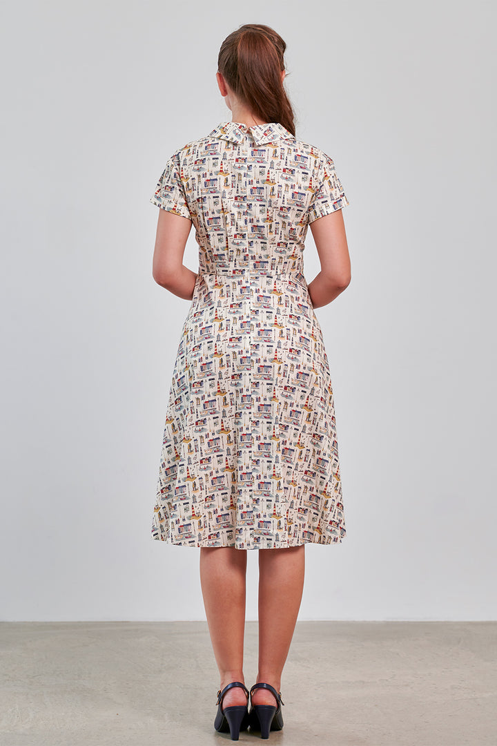 Banned Retro - Bella Anchor Ahead Dress in verde