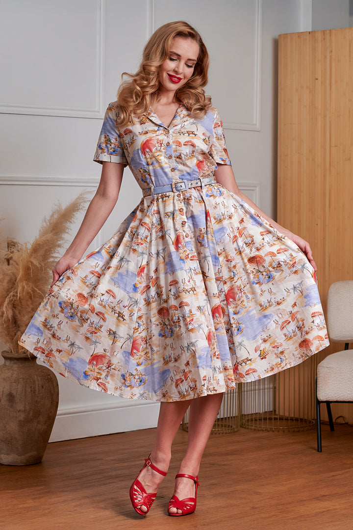 Banned Retro - Bella Anchor Ahead Dress in verde