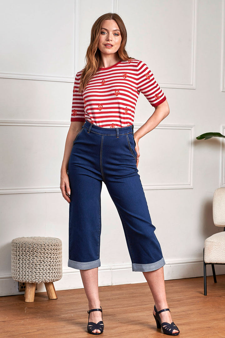 Banned Retro - Mandy Love Denim 50s Capri