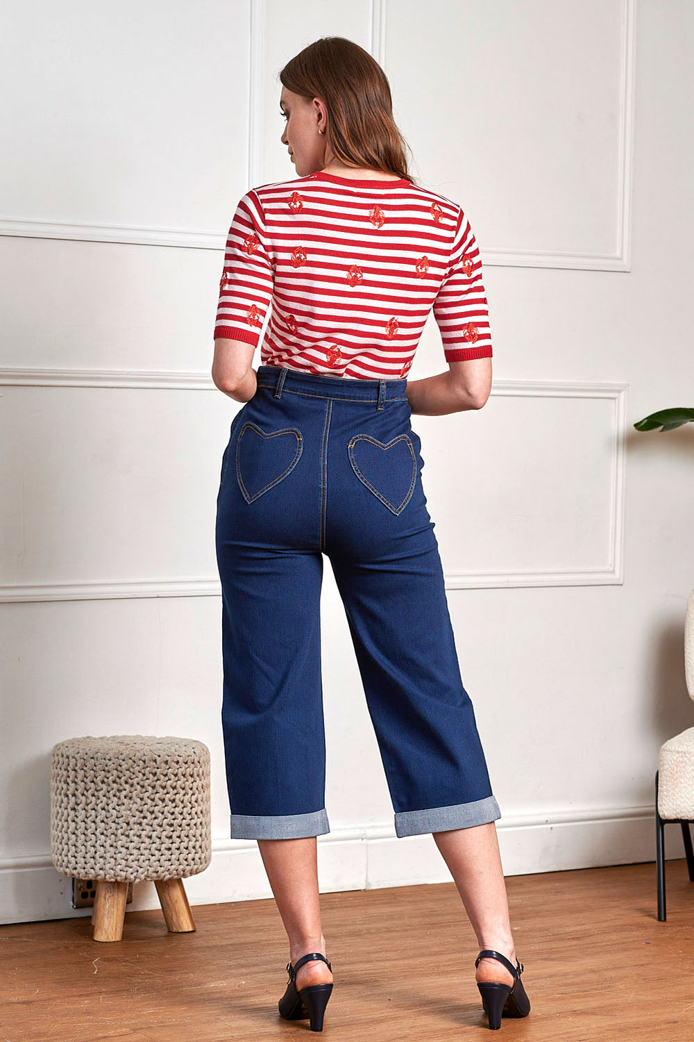 Banned Retro - Mandy Love Denim 50s Capri