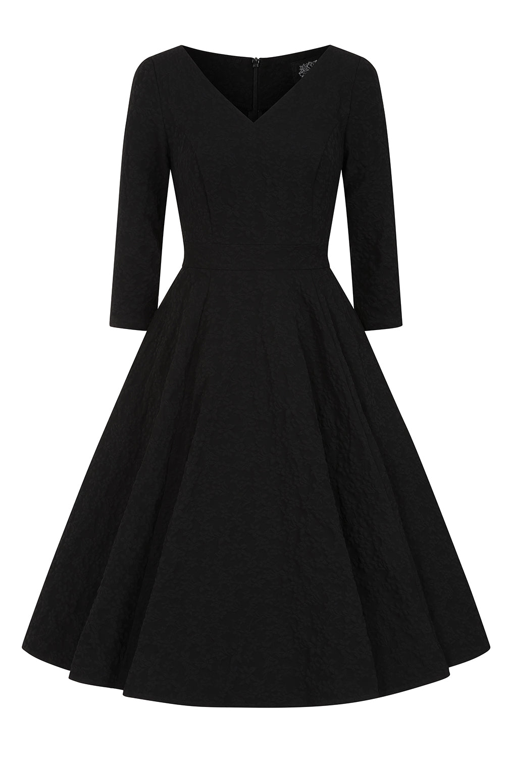 Hearts & Roses - Piper Black Floral Swing Dress