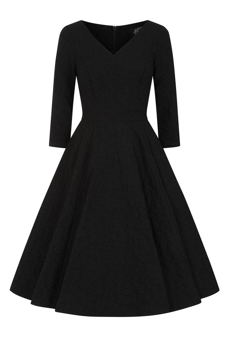 Hearts & Roses - Piper Black Floral Swing Dress