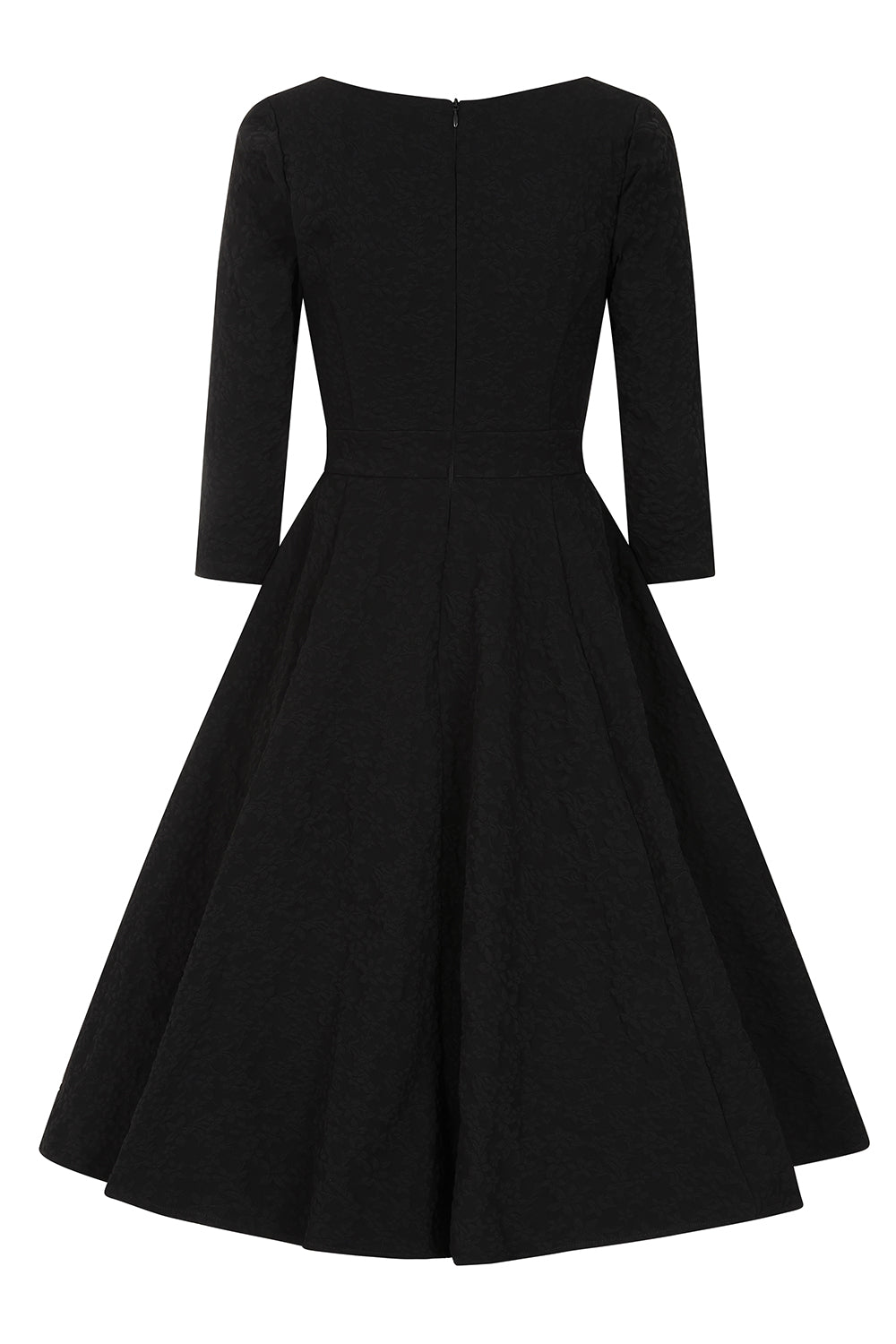 Hearts & Roses - Piper Black Floral Swing Dress