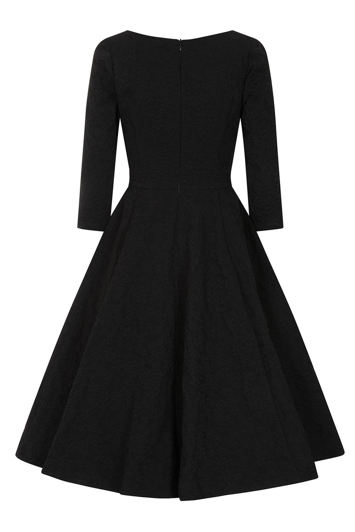 Hearts & Roses - Piper Black Floral Swing Dress