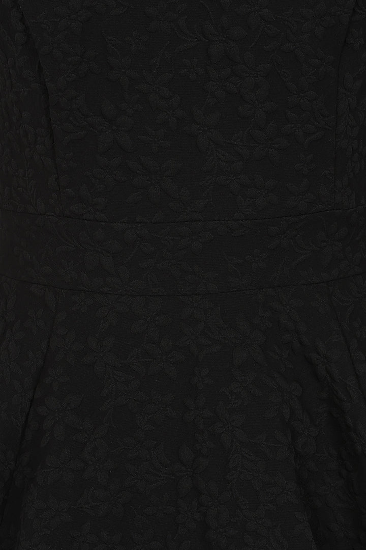 Hearts & Roses - Piper Black Floral Swing Dress