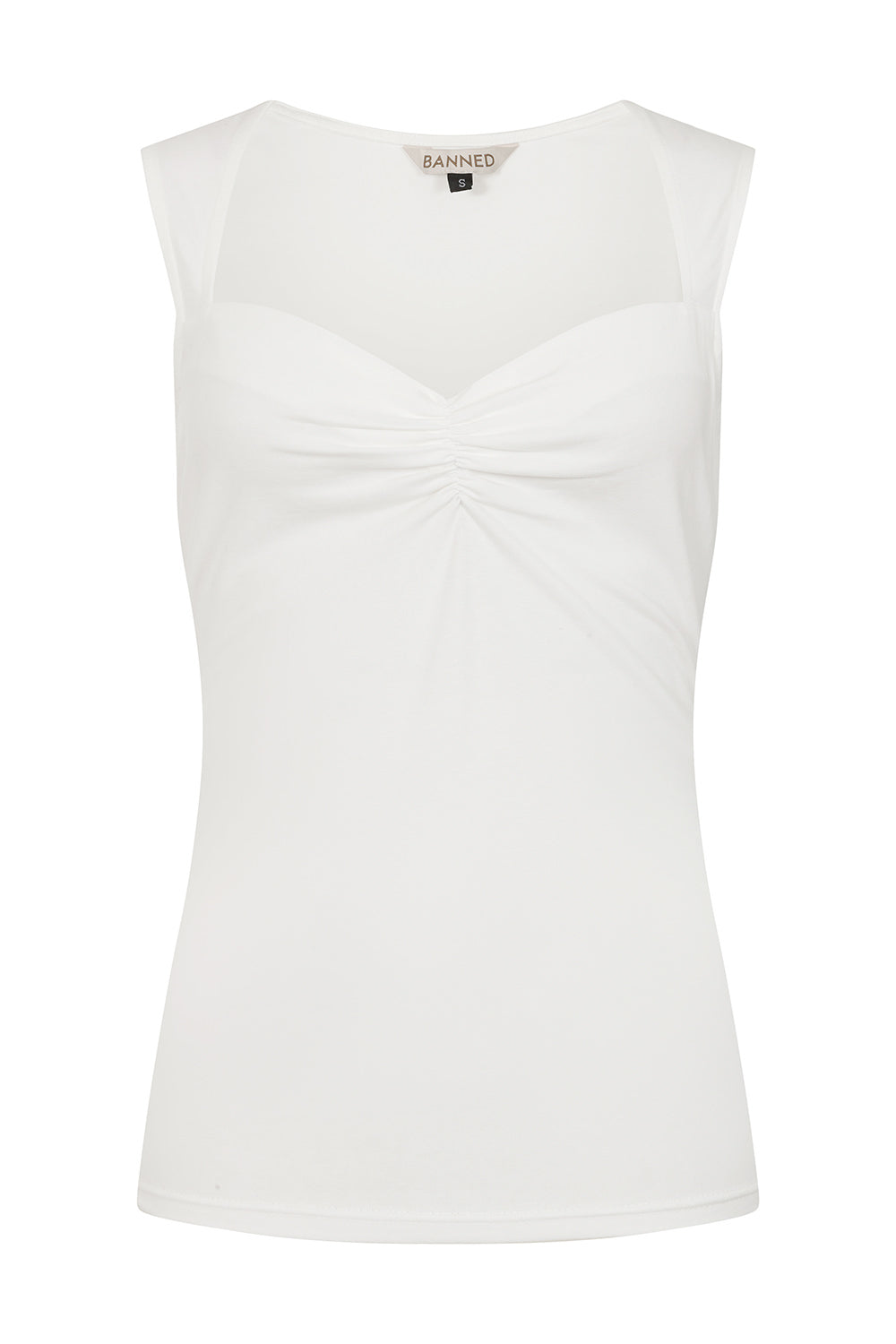 Banned Retro – Top Hey Jude en crème blanc
