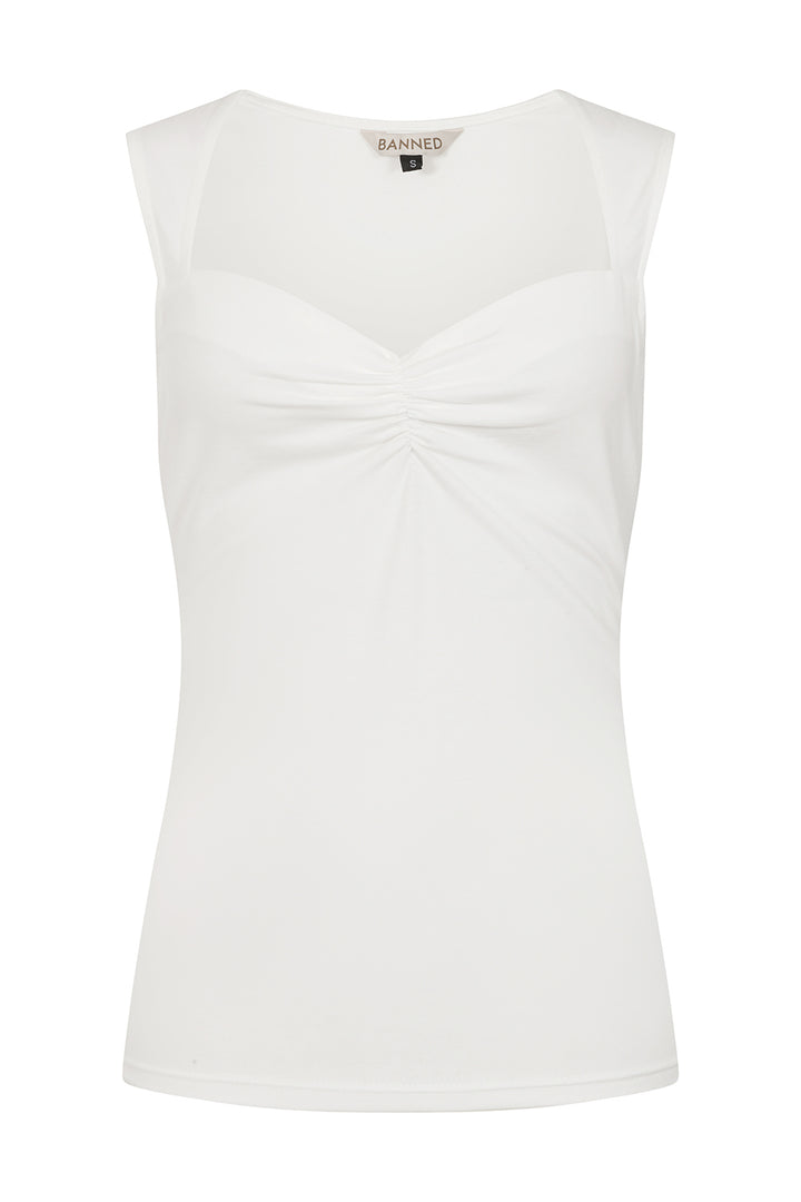 Banned Retro – Top Hey Jude en crème blanc