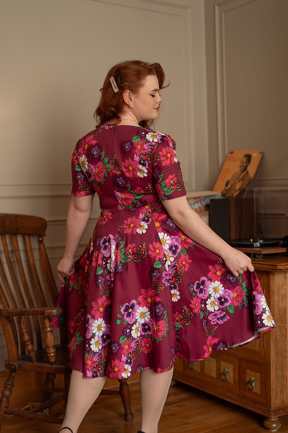 Hearts & Roses - Berry Blossom Swing Dress