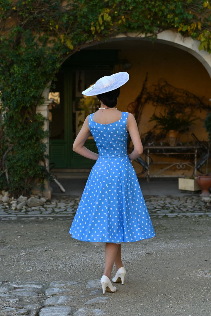Hearts & Roses - Marlene Polka Dot Swing Dress
