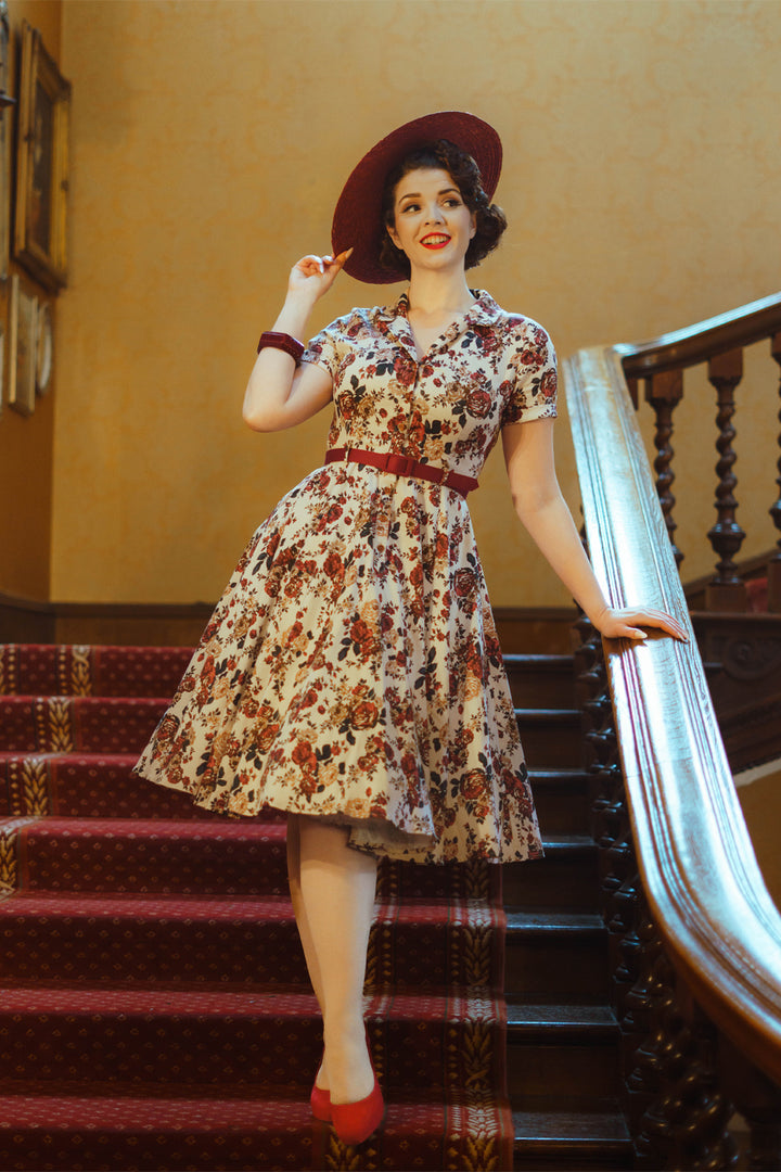 Hearts & Roses - Autumn Rose Swing Dress