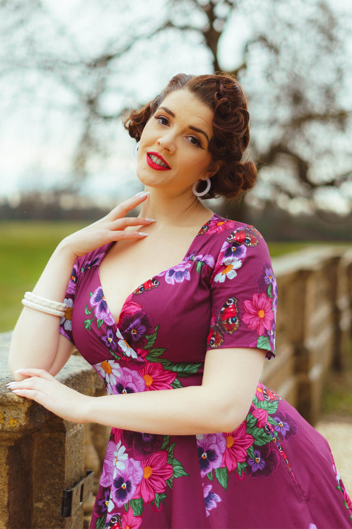 Hearts & Roses - Berry Blossom Swing Dress