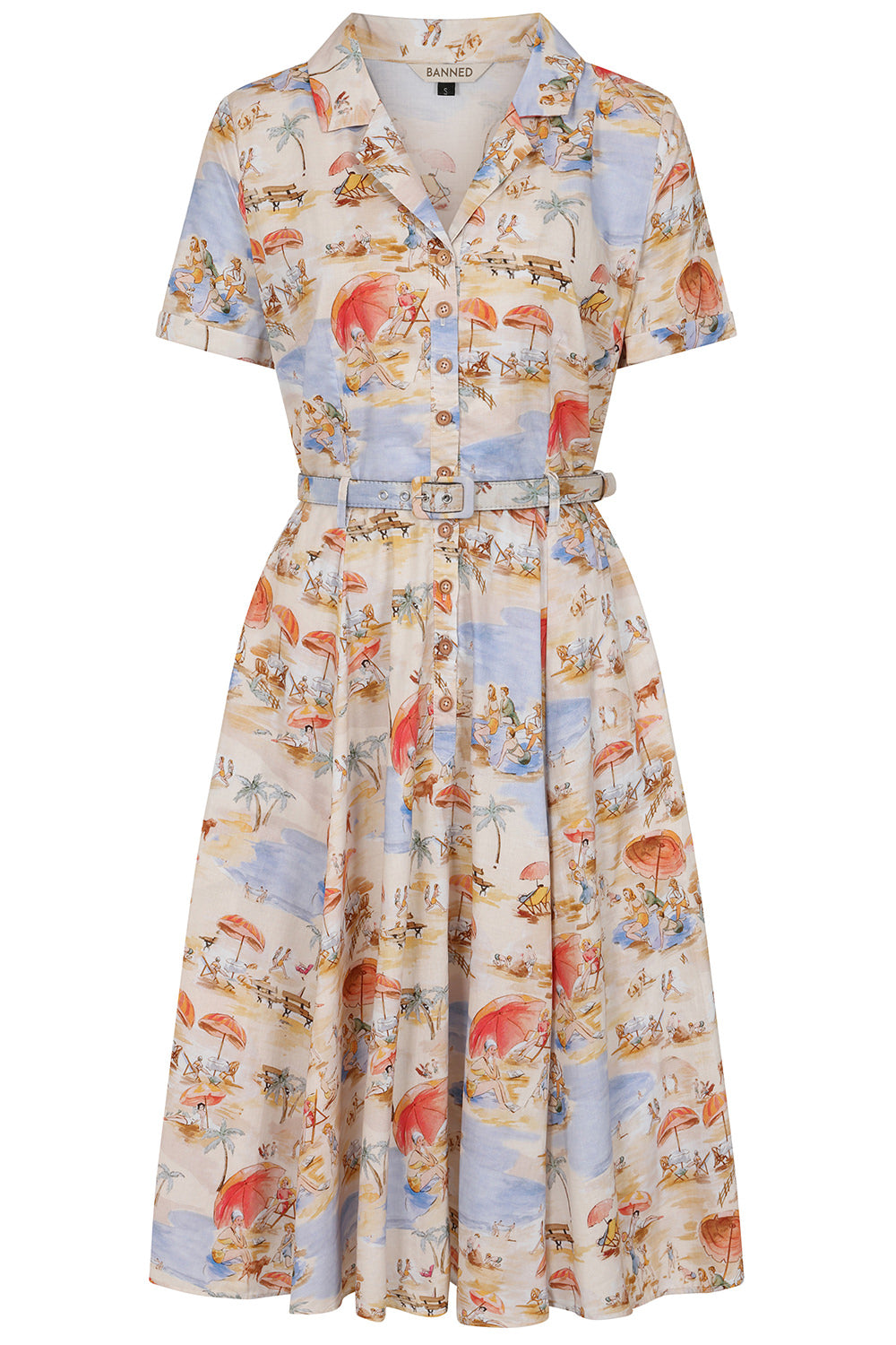 Banned Retro - Bella Anchor Ahead Dress in verde