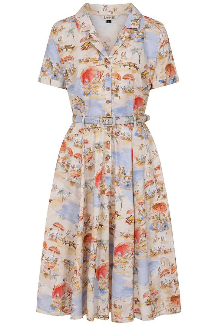 Banned Retro - Bella Anchor Ahead Dress in verde