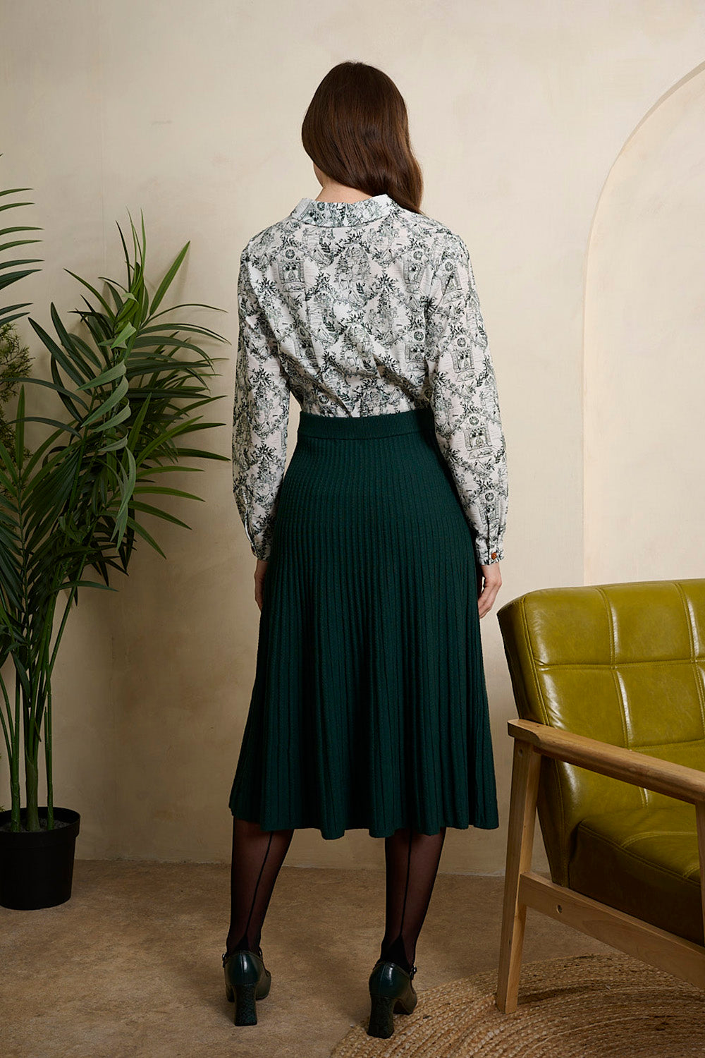 Banned Retro - Poppy Knit Skirt in Forest Green