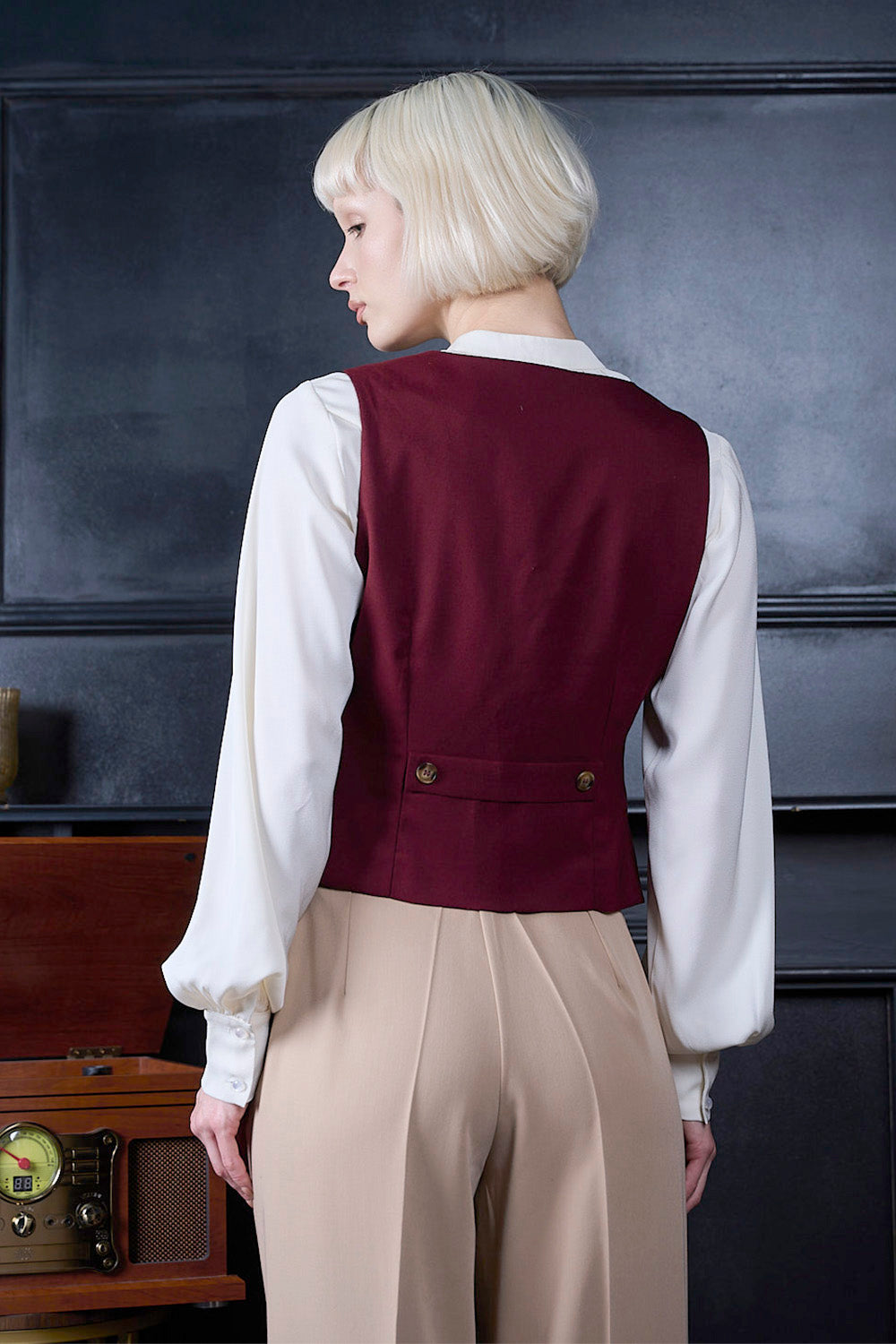 Banned Retro – Selma Weste burgundy