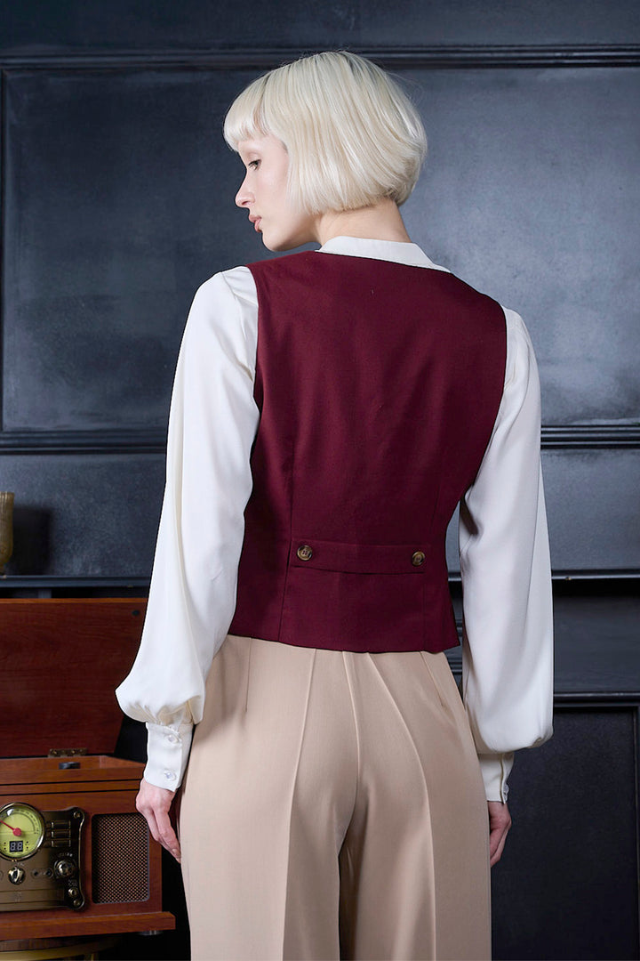 Banned Retro – Selma Weste burgundy