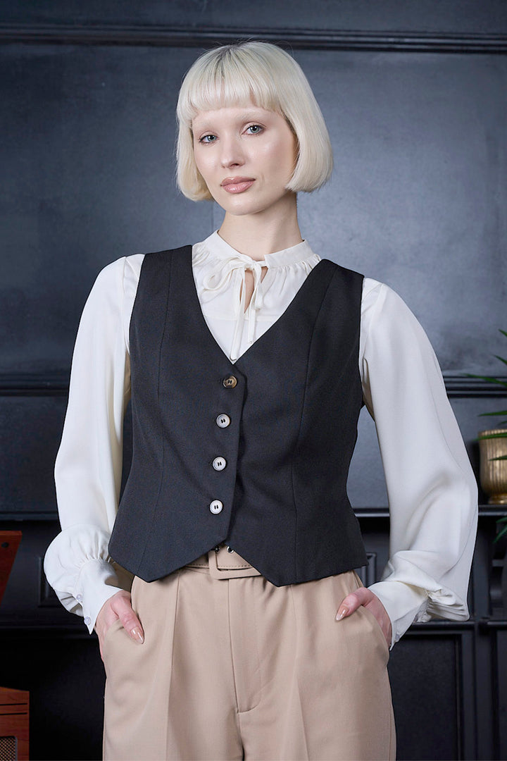 Banned Retro – Selma Weste schwarz