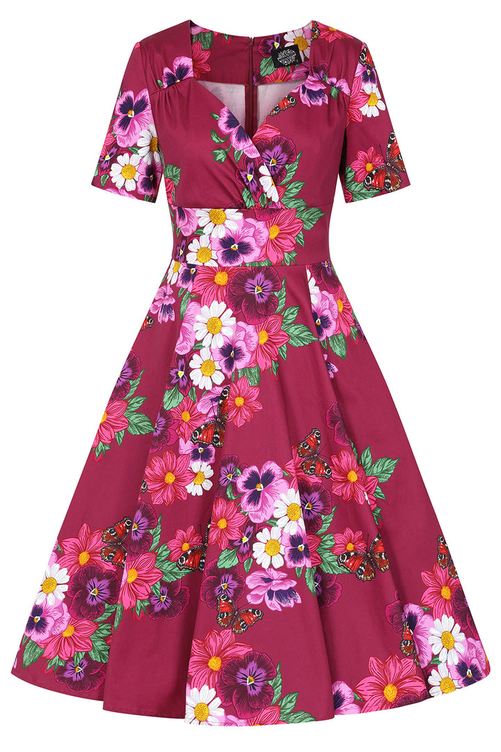 Hearts & Roses - Berry Blossom Swing Dress