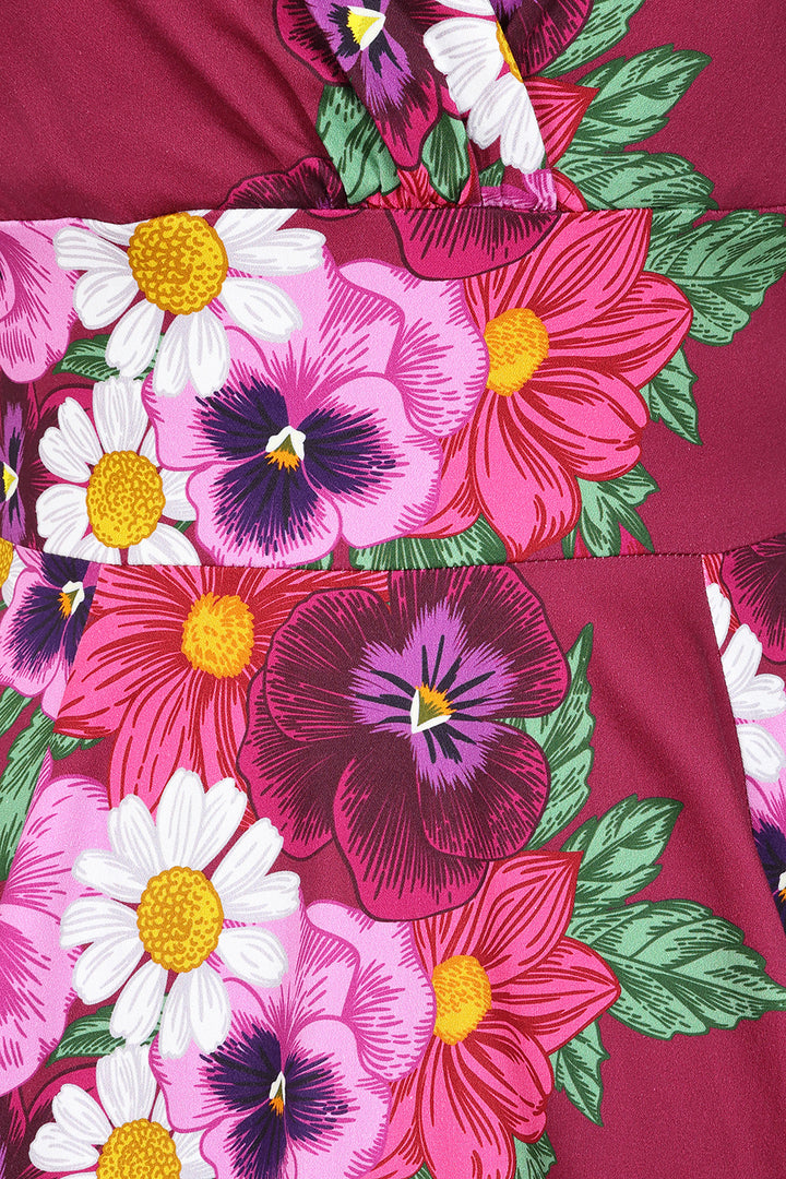 Hearts & Roses - Berry Blossom Swing Dress