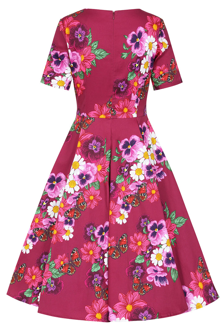 Hearts & Roses - Berry Blossom Swing Dress