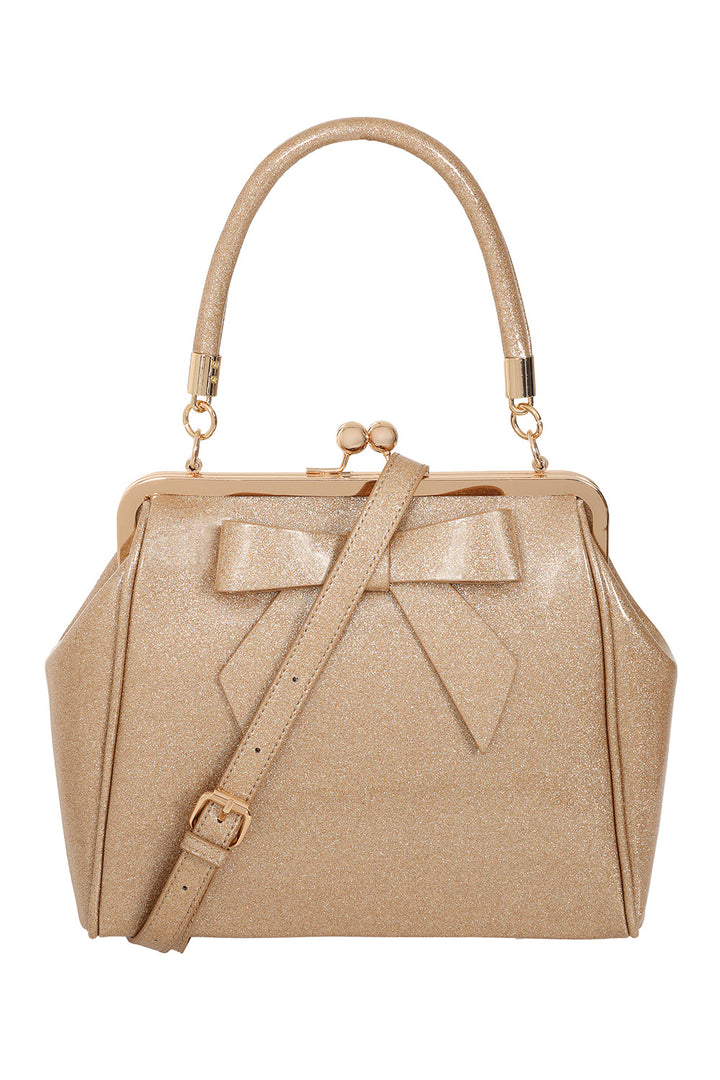 Banned Retro - American Vintage Sparkle Handbag in gold