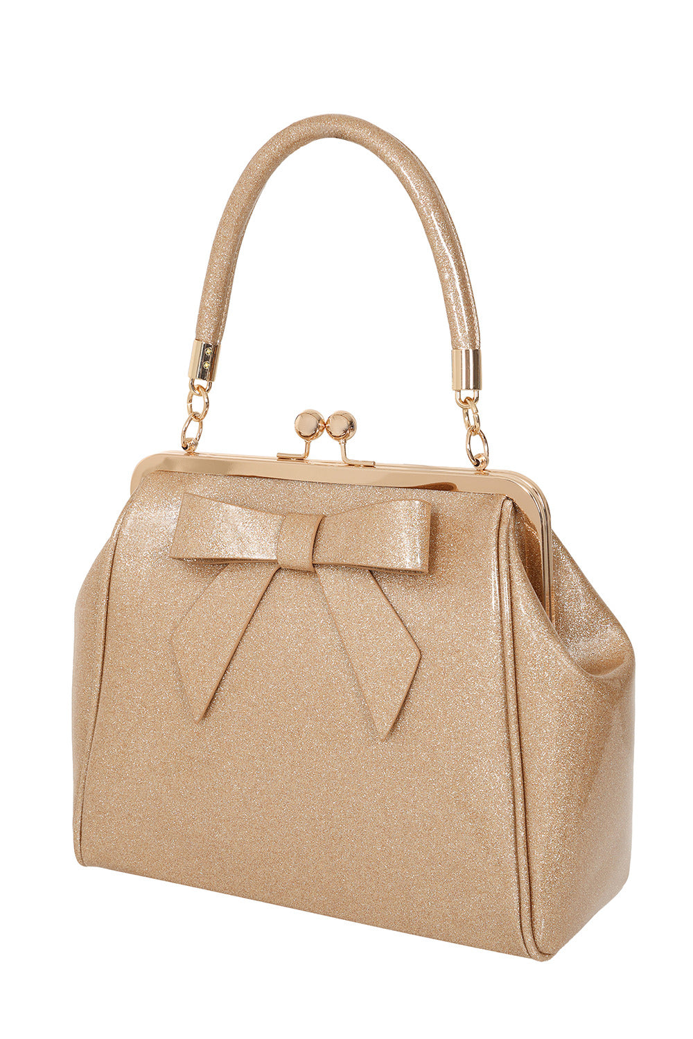 Banned Retro - American Vintage Sparkle Handbag in gold