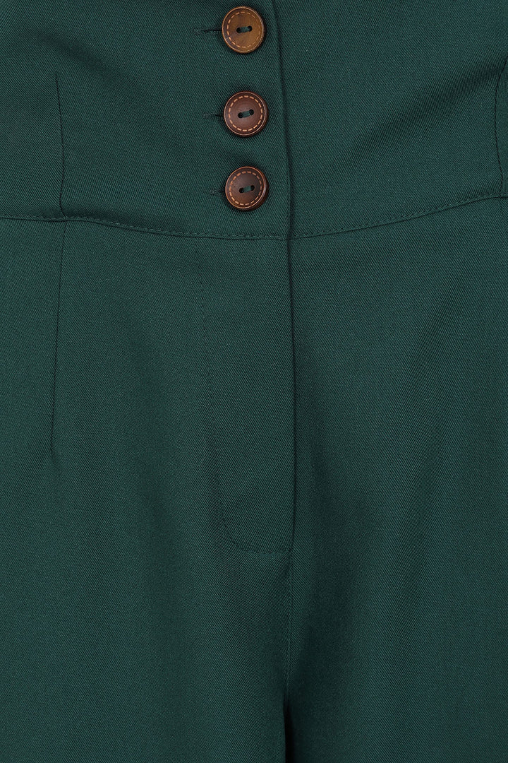 Banned Retro - Pantalon Bouton Aventures à Venir en rouge