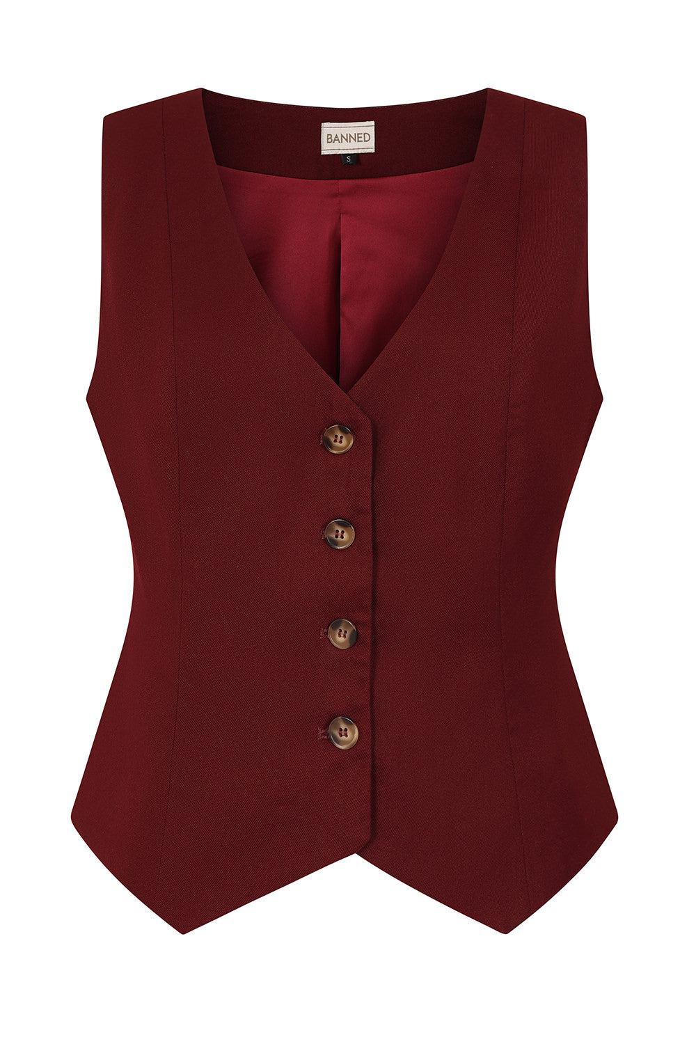 Banned Retro – Selma Weste burgundy