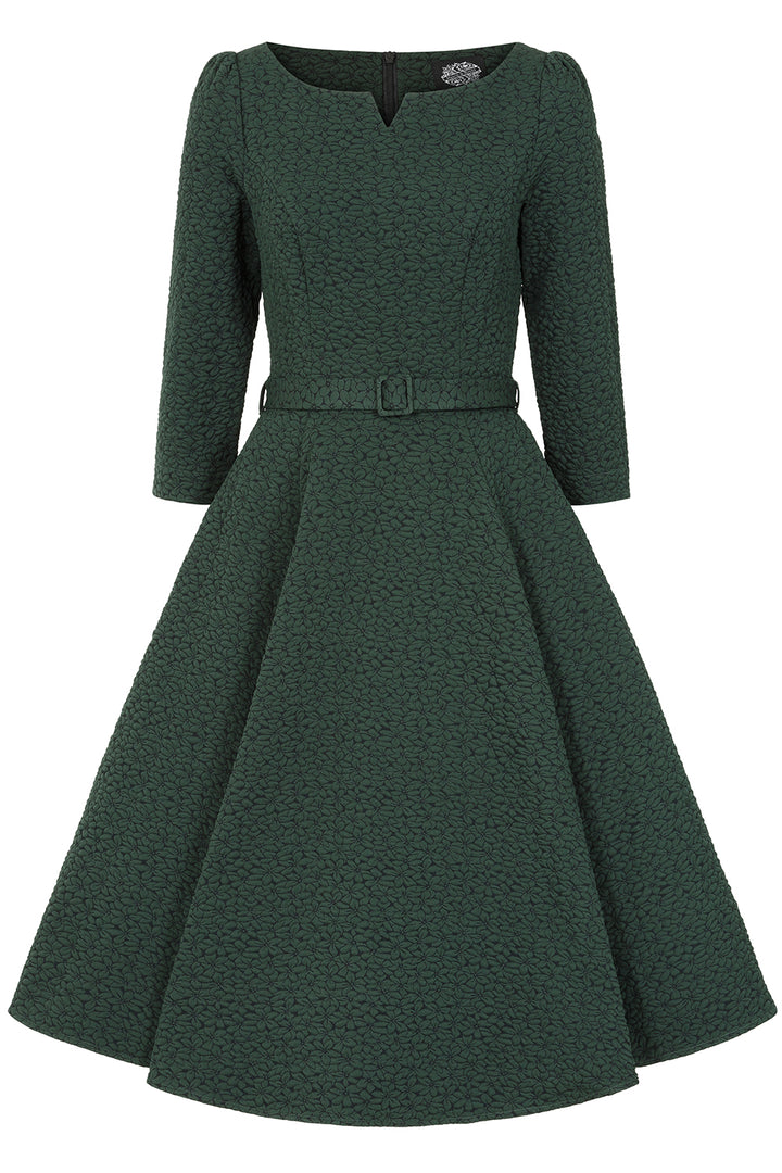 Hearts & Roses - Gladys Embossed Floral Swing Dress