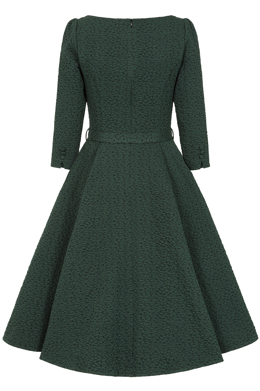 Hearts & Roses - Gladys Embossed Floral Swing Dress