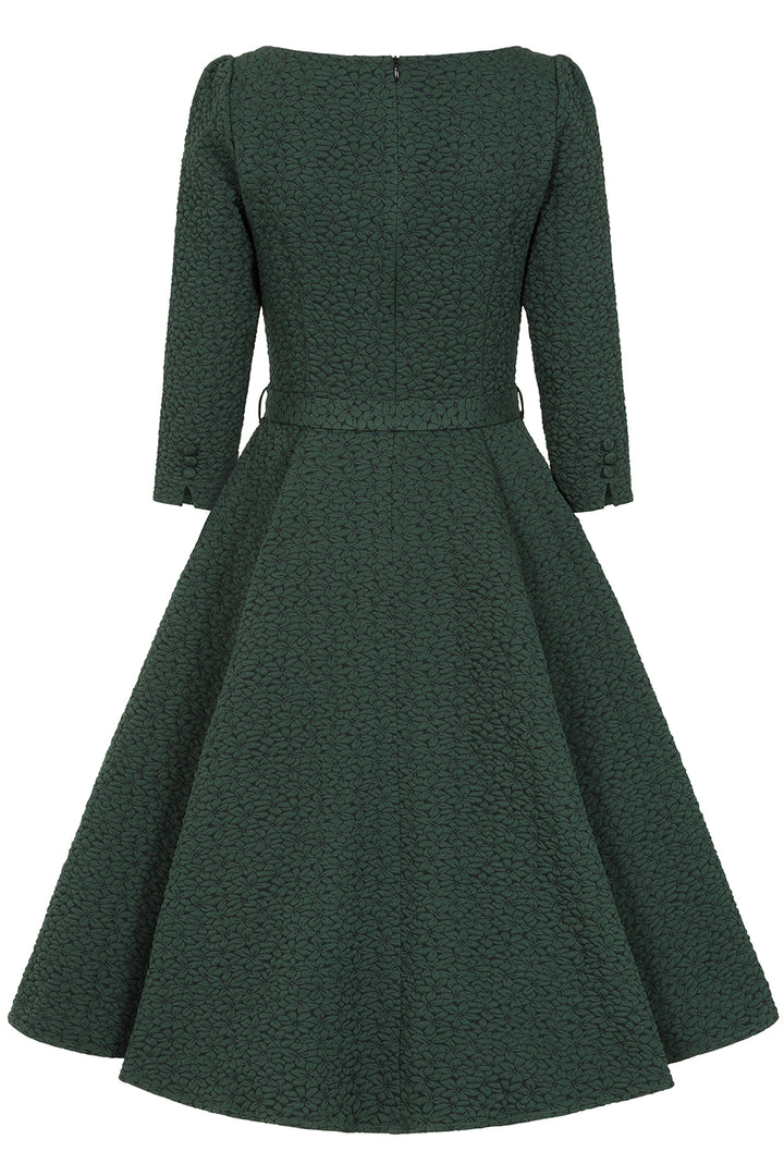 Hearts & Roses - Gladys Embossed Floral Swing Dress