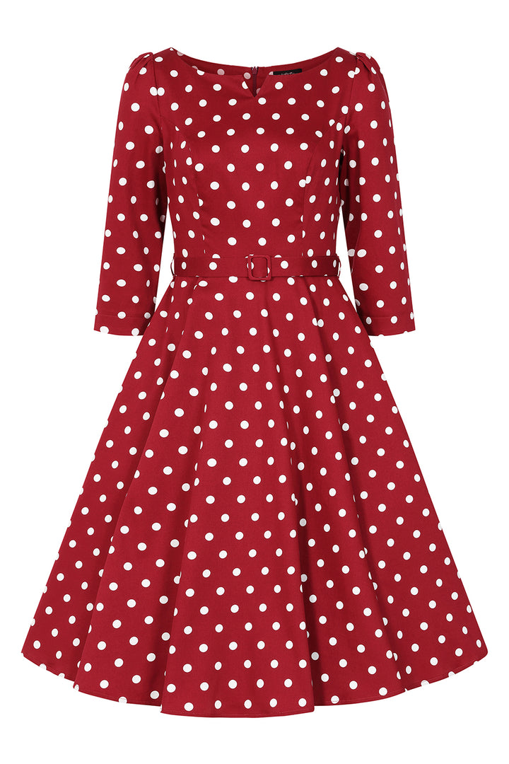 Hearts & Roses - Vestido de Swing de Lunares Verdes de Kylie
