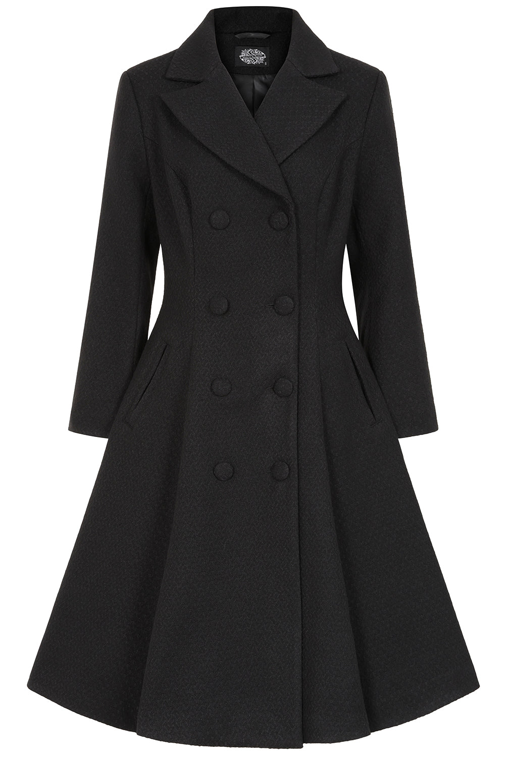 Hearts & Roses - Margo Weave Swing Coat Black