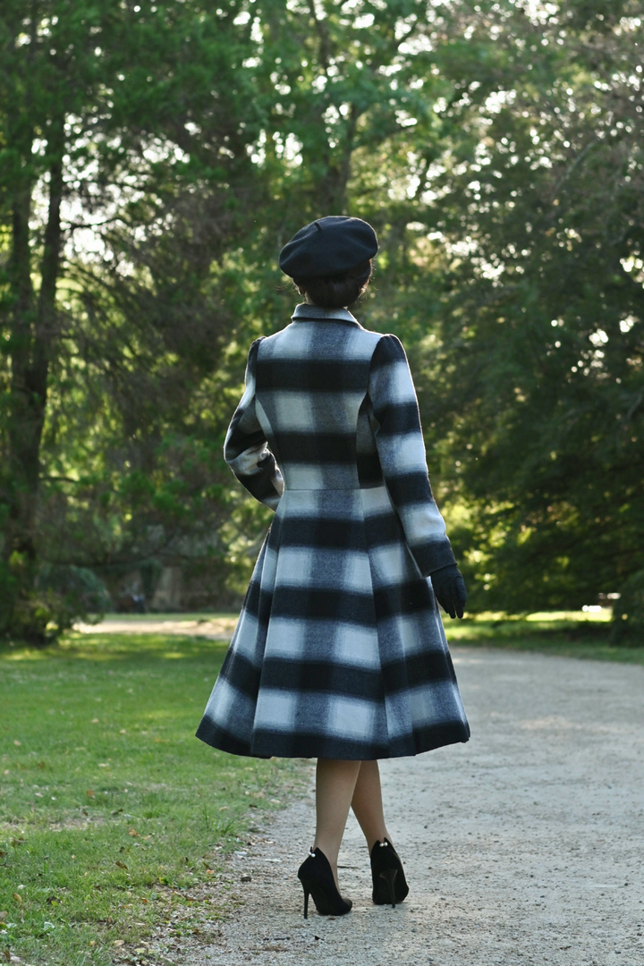 Hearts & Roses - Lenora Check Swing Coat